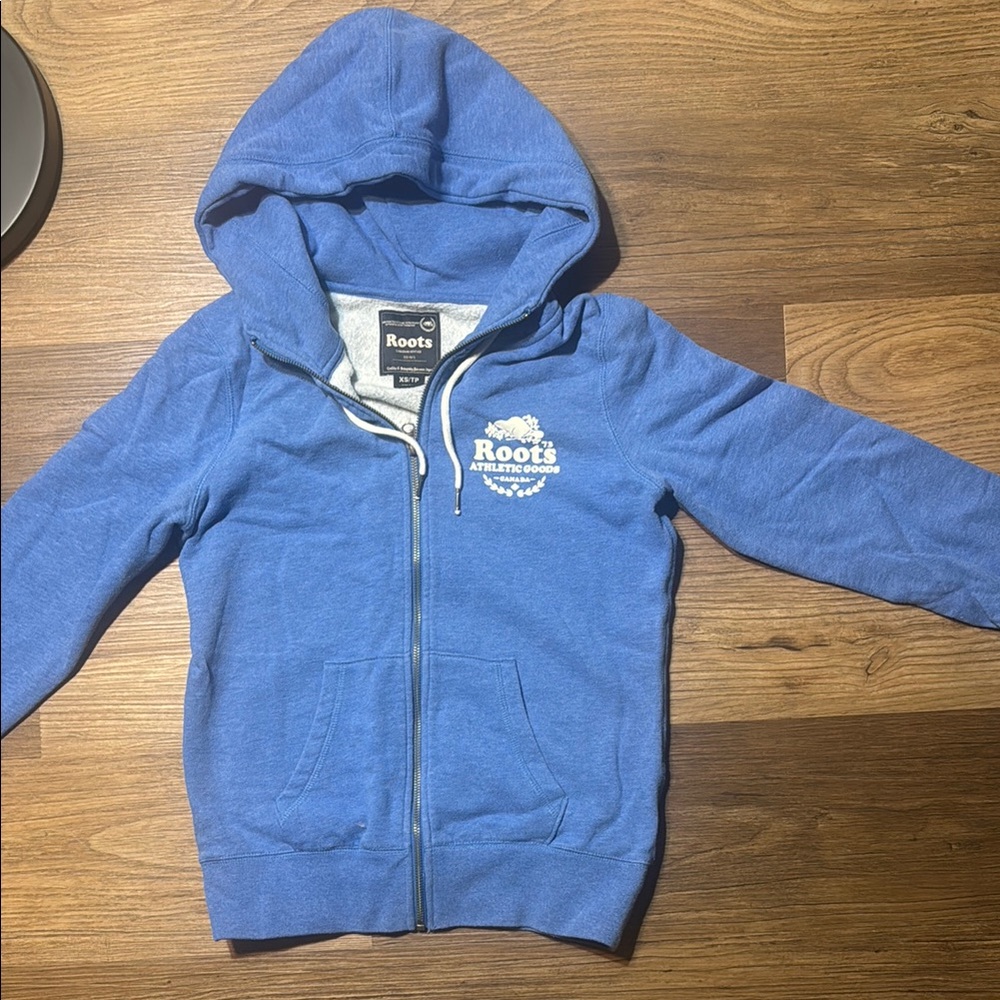 Roots Zip-Up Blue Hoodie